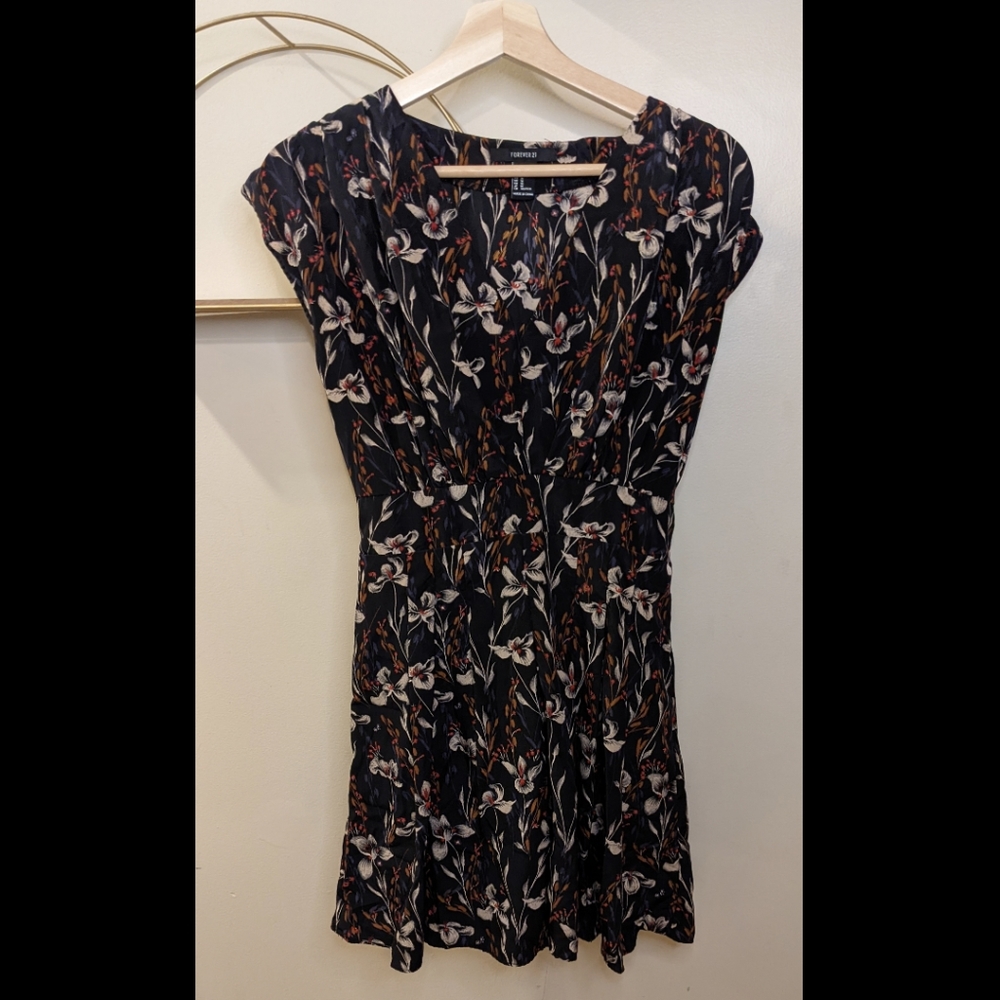 Silky Retro Floral Mini Dress